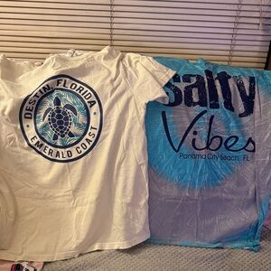 Destin yellow shirt  and Blue Panama shirt. Both size large